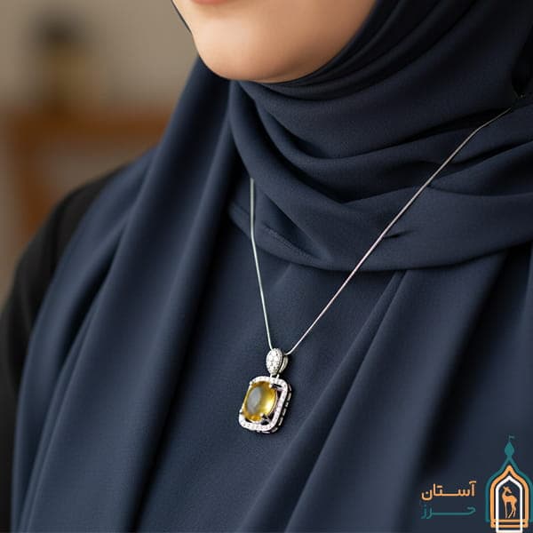 گردنبند شرف شمس زنانه نقره مدل تینا — تصویر ۳