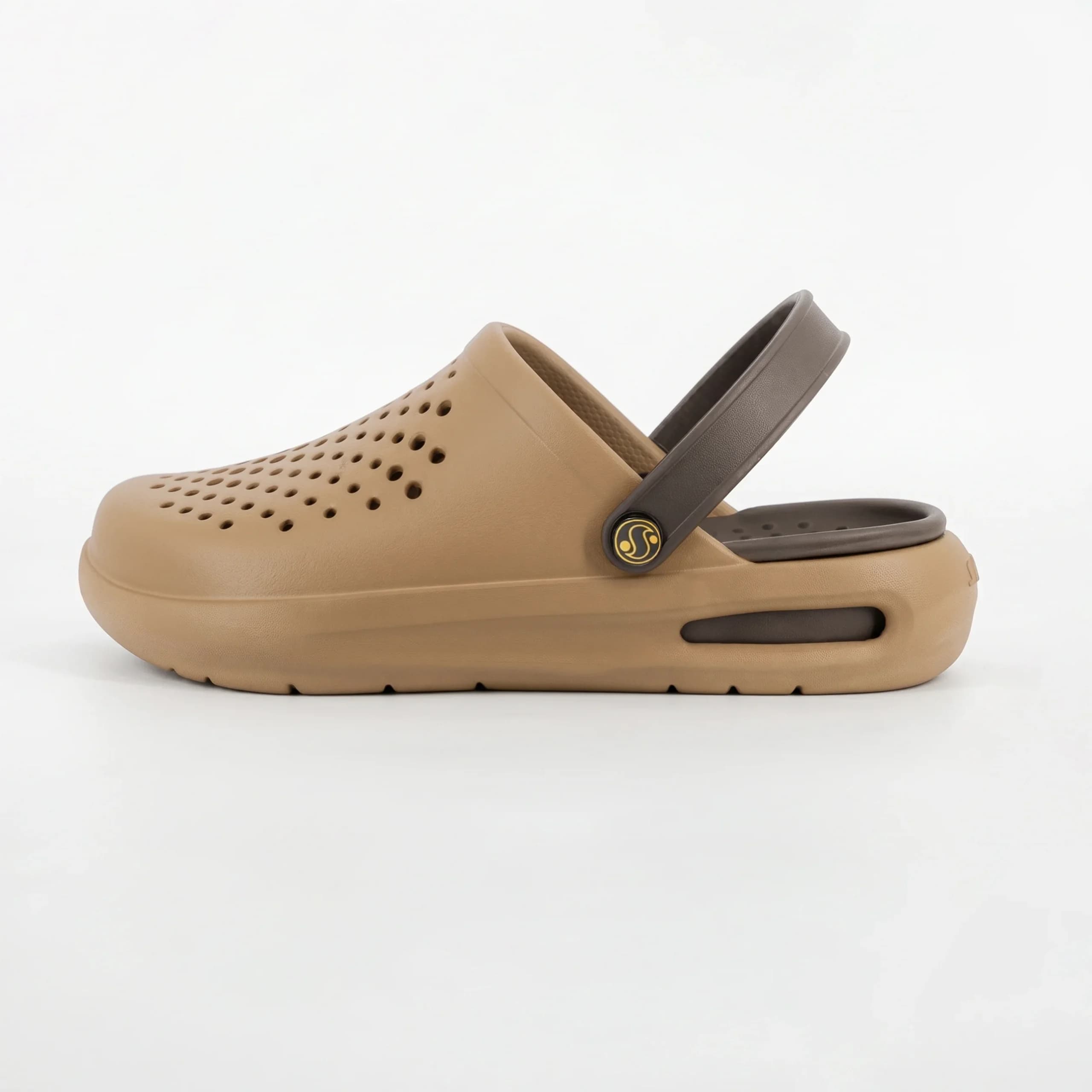 کراکس دمپایی مردانه طبی لژدار crocs رنگ عسلی کد a1 — تصویر ۴