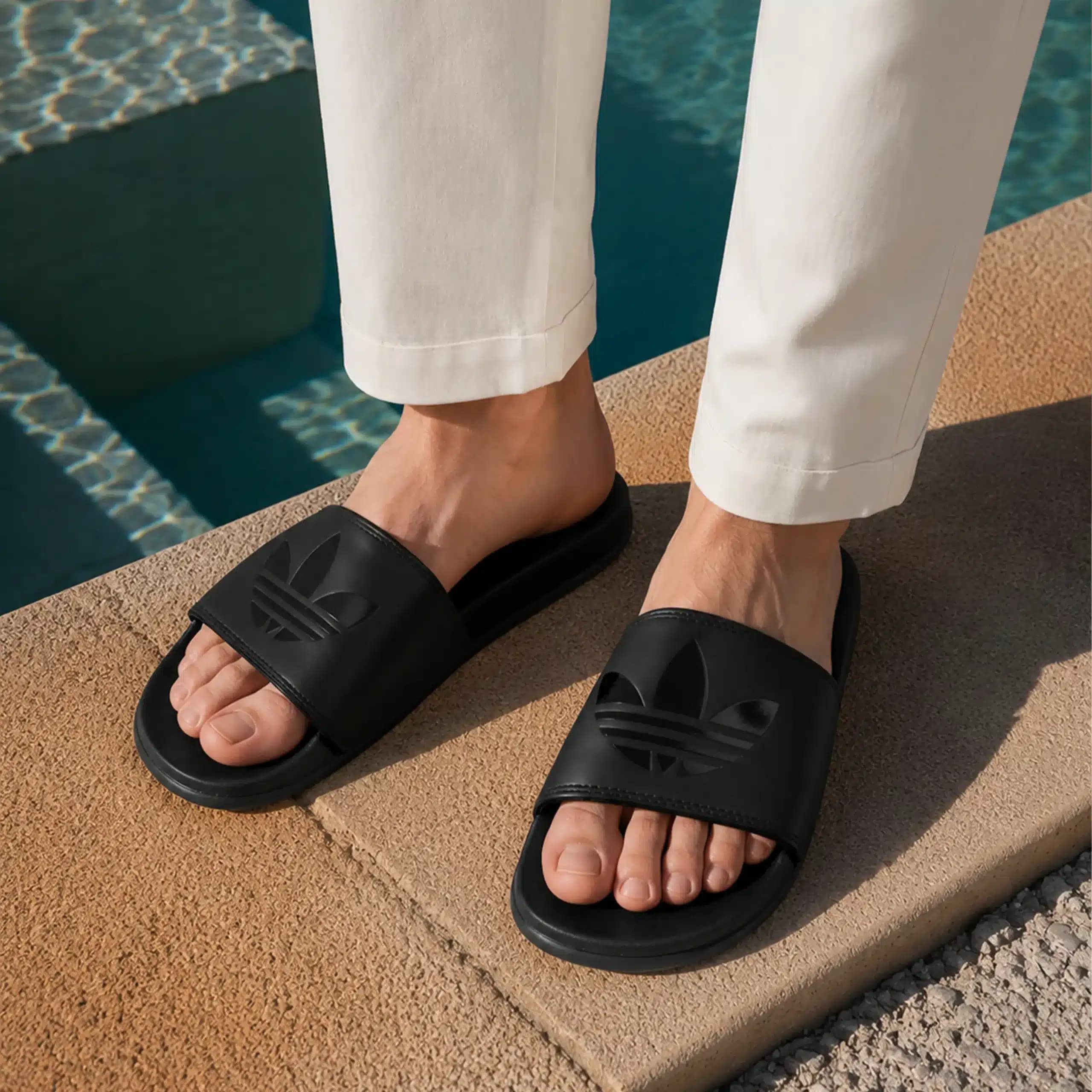 صندل دمپایی مردانه آدیداس adidas slipper رنگ مشکی کد 725 — تصویر ۴