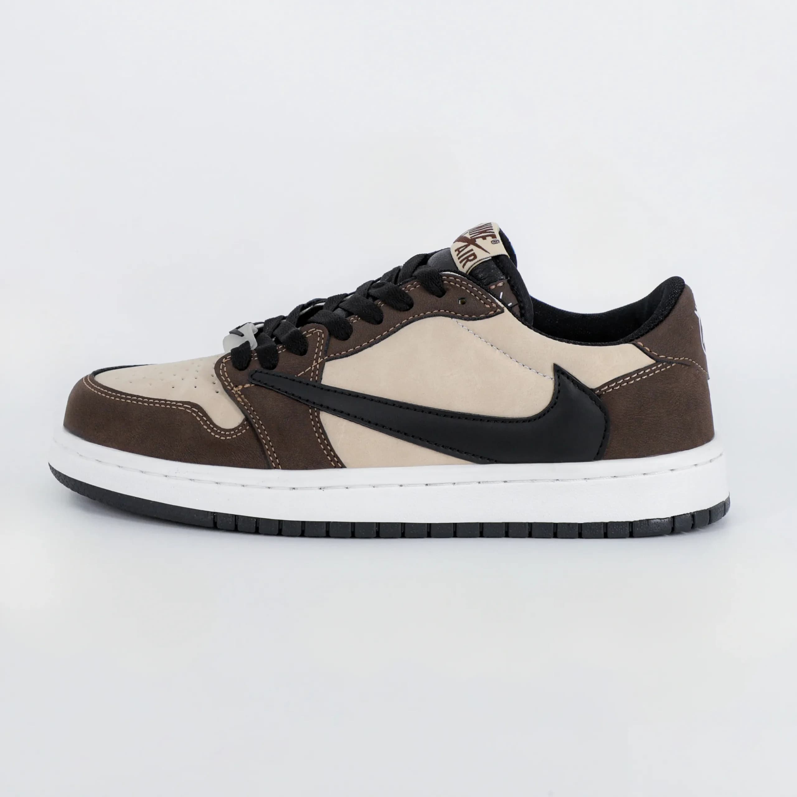 کفش کتونی مردانه نایک جردن وان تراویس JORDAN 1 Travis رنگ کرم قهوه ای کد 2270 — تصویر ۲
