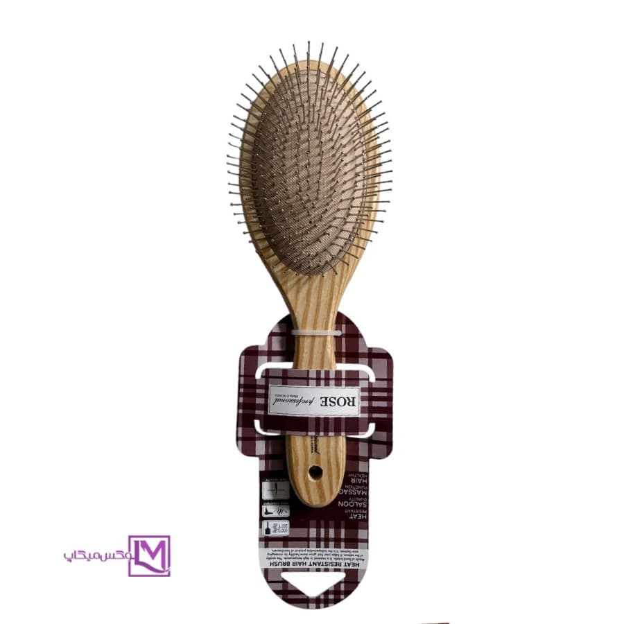 برس مو تخت بدنه چوبی برند رز ROSE PROFESSIONAL