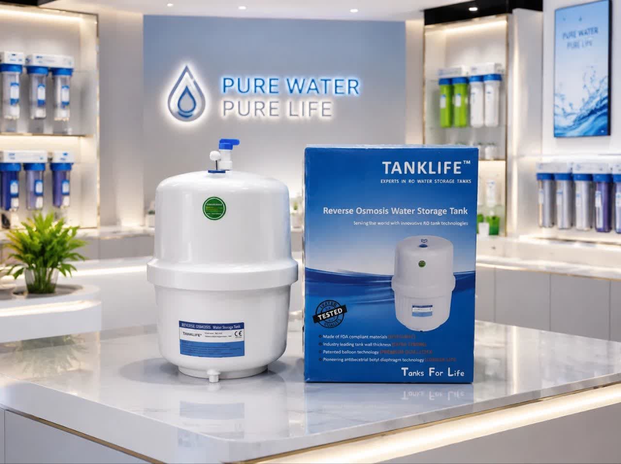 مخزن ذخیره آب اسمز معکوس TankLife | مناسب تمامی دستگاه‌ها ۳/۲گالن