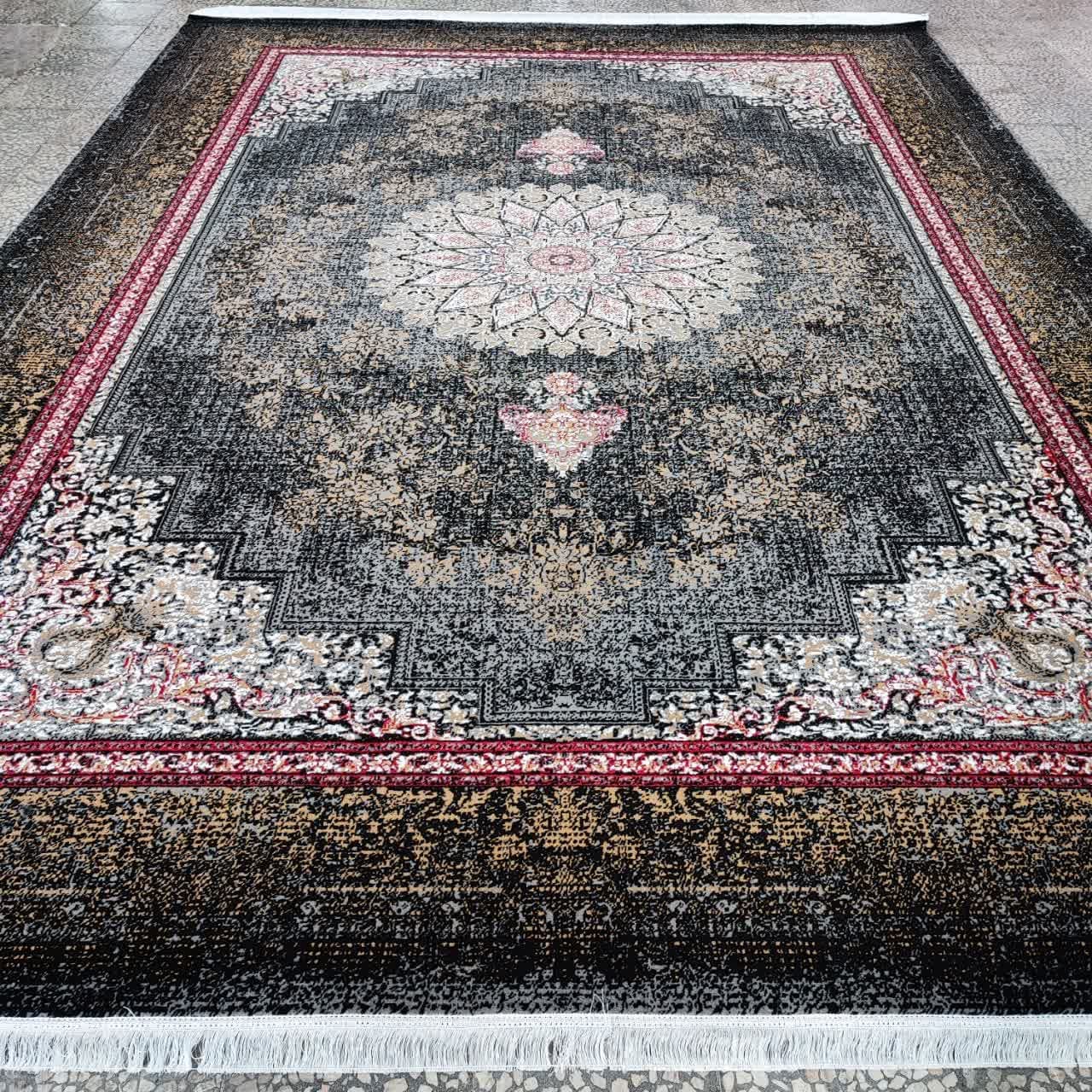 فرش ماشینی میران زمینه سرمه‌ای — تصویر ۵