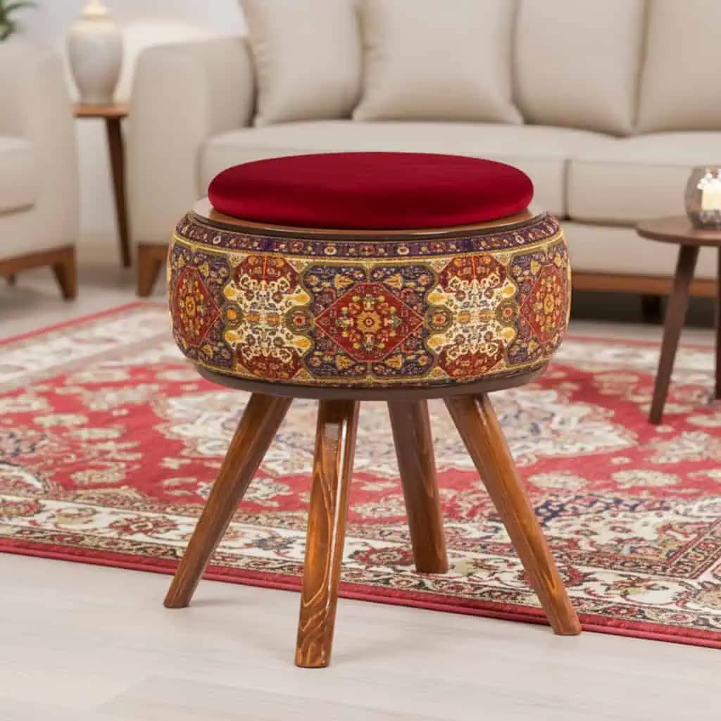 میز عسلی نقش آکام چوب طرح ترکمن — تصویر ۶