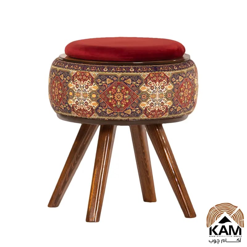 میز عسلی نقش آکام چوب طرح ترکمن — تصویر ۳