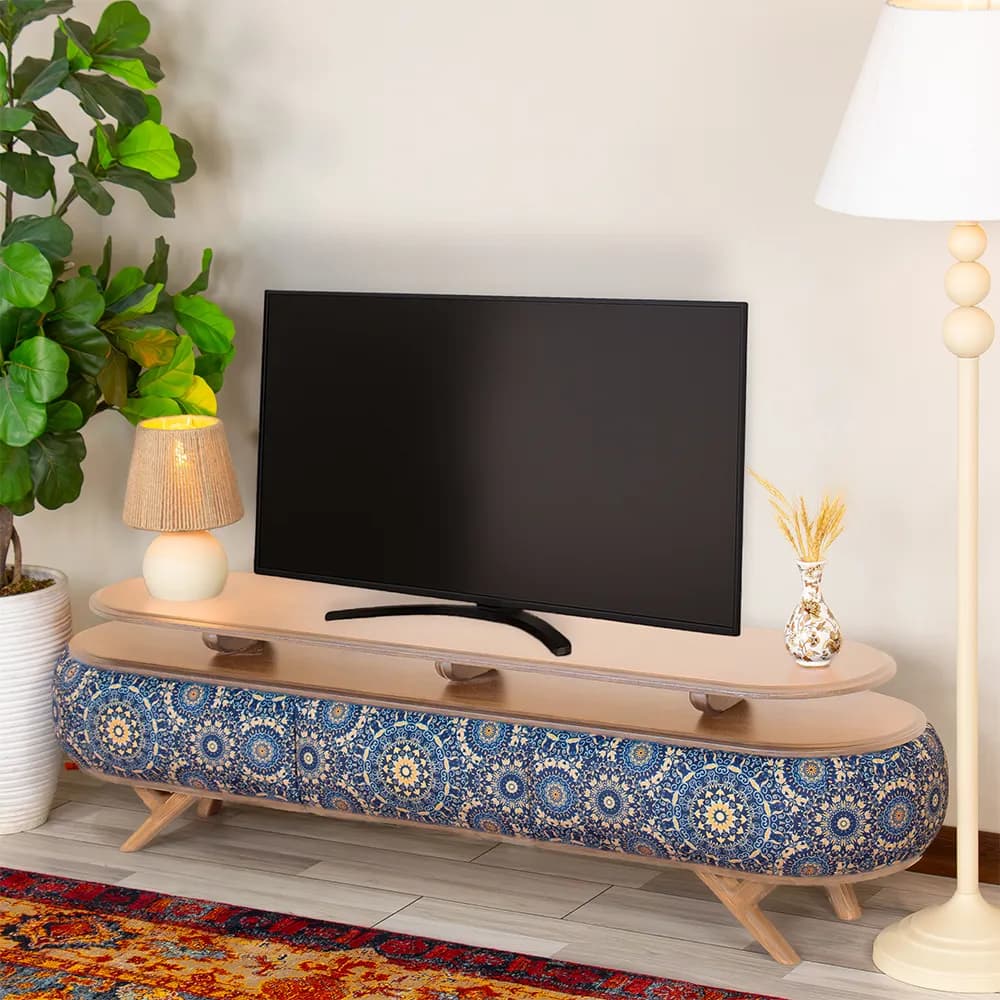 میز تلویزیون نقش آکام چوب طرح سلین سایز 160 — تصویر ۳
