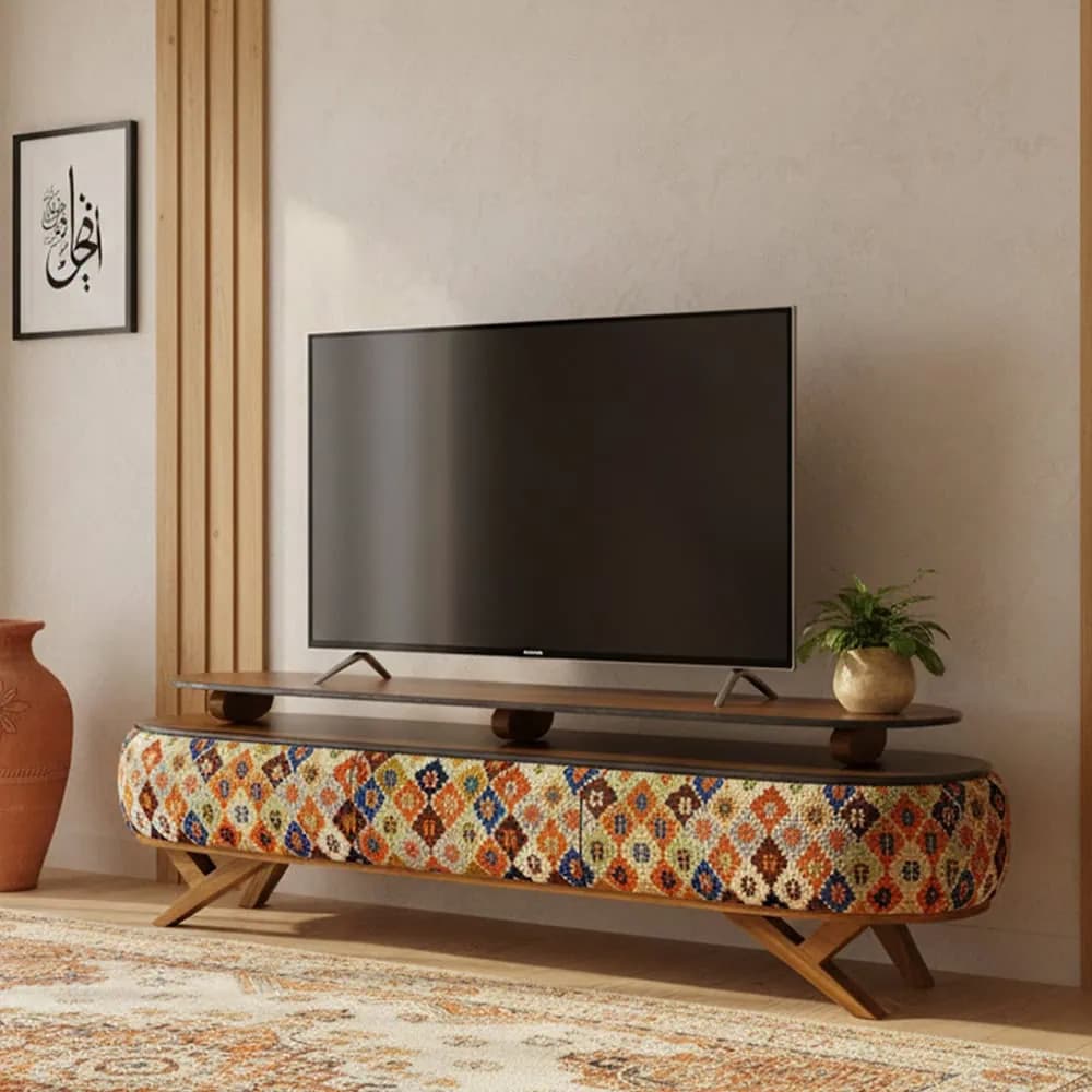 میز تلویزیون نقش آکام چوب طرح شاهسون سایز 160 — تصویر ۹