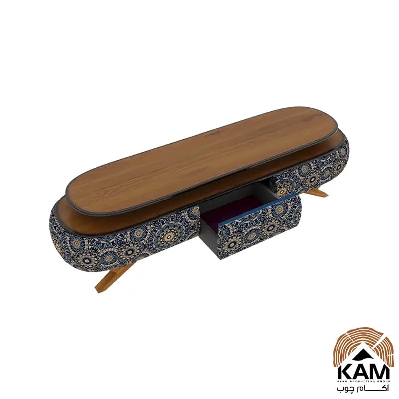 میز تلویزیون نقش آکام چوب طرح سلین سایز 140 — تصویر ۱۱