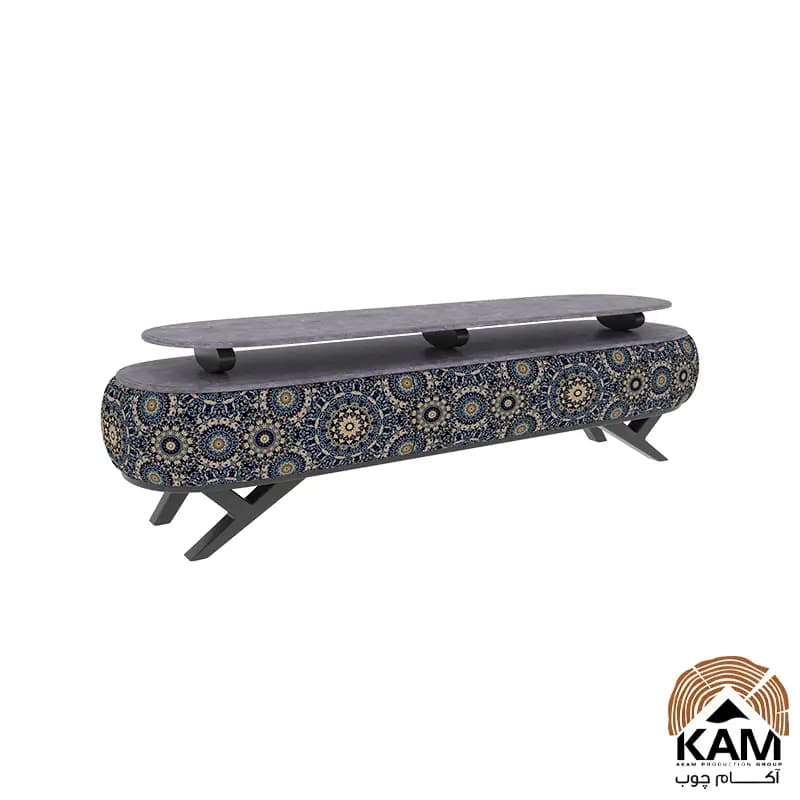 میز تلویزیون نقش آکام چوب طرح سلین سایز 140 — تصویر ۷