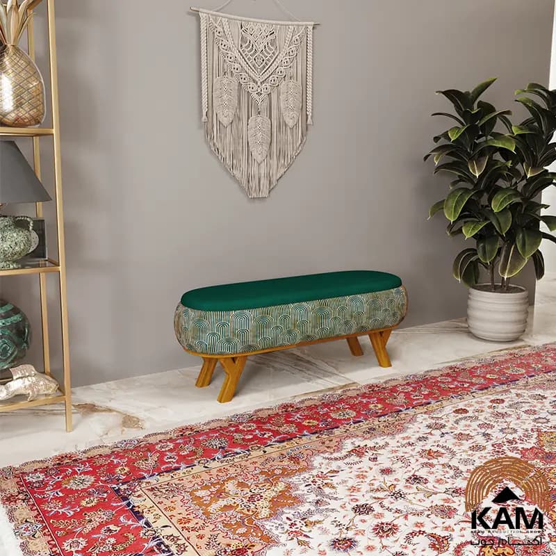 پاف نیمکتی نقش آکام چوب طرح ایوان سایز 120 — تصویر ۱۰