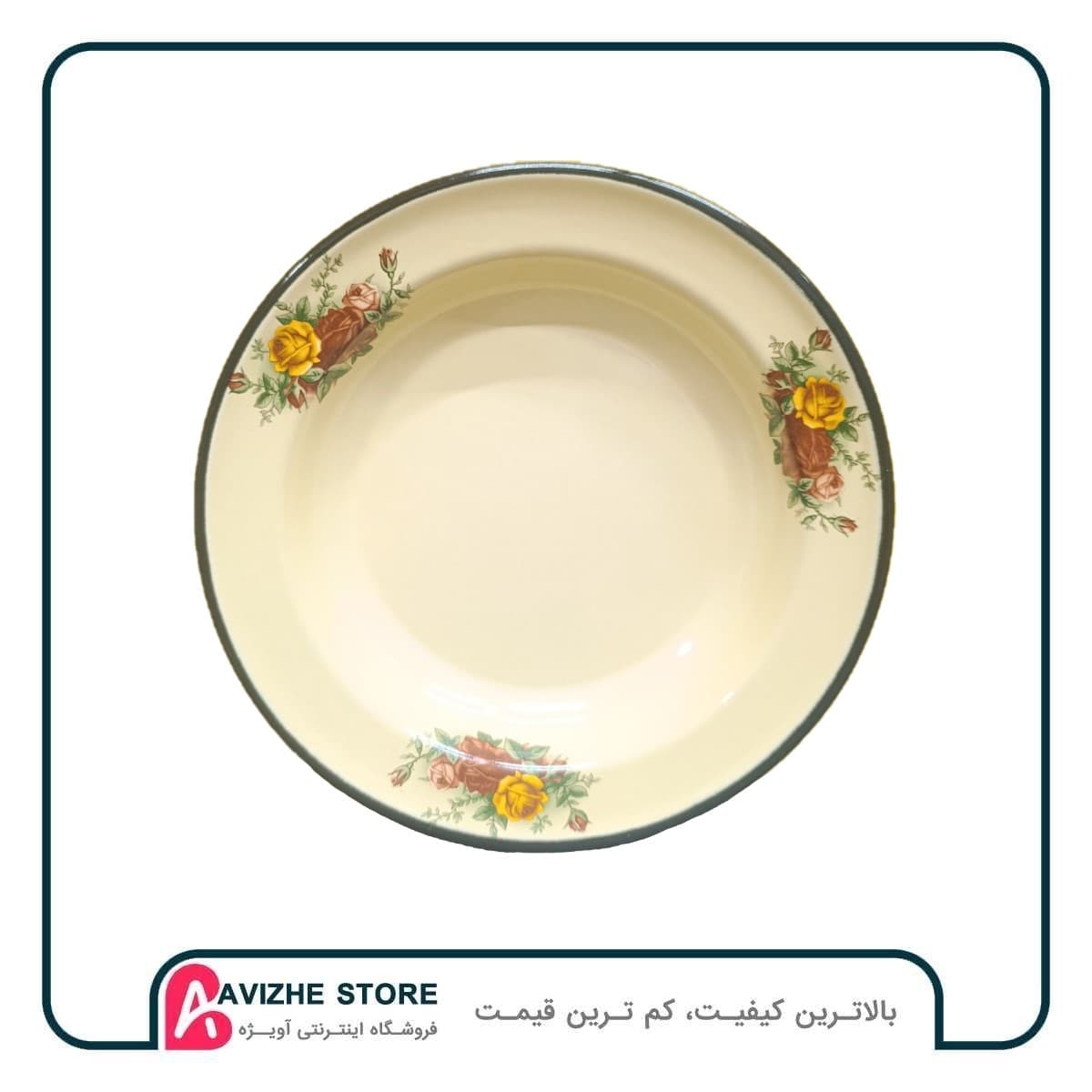 بشقاب لعابی طرح گل رز قطر 26 سانت — تصویر ۵