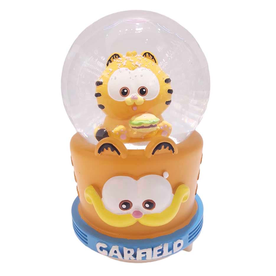 گوی موزیکال برفی چراغ دار مدل بزرگ فول پمپی باتری خور طرح گارفیلد Garfield – طرح همبرگر بدست زرد — تصویر ۵