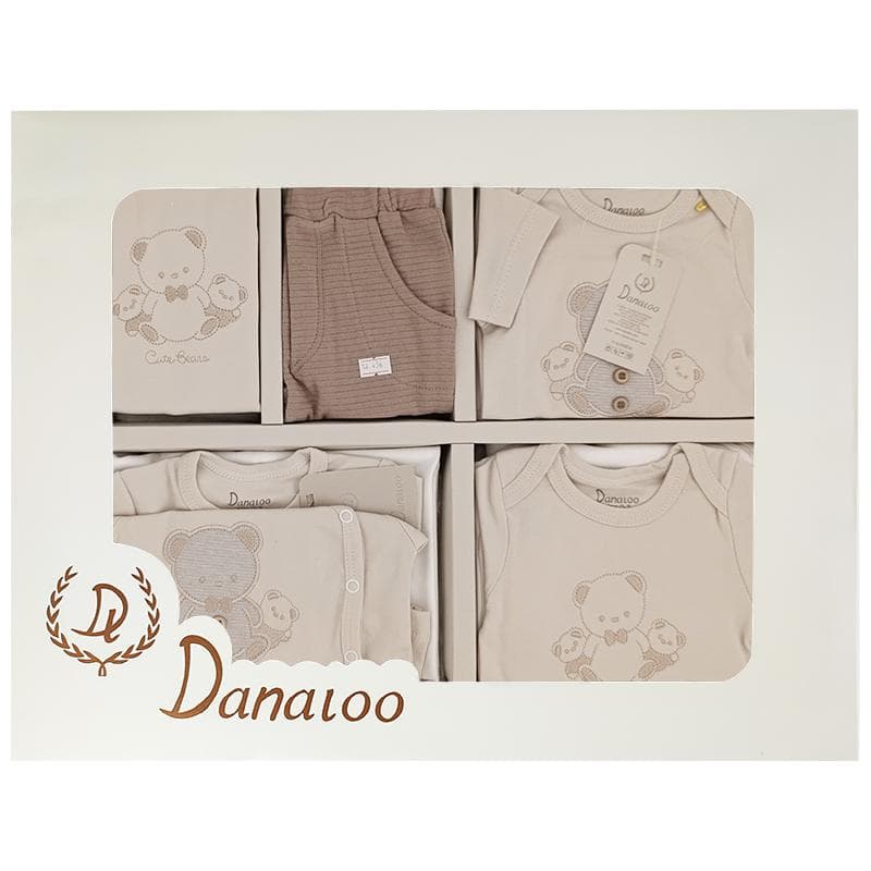 ست لباس نوزده تکه بیمارستانی نوزاد پسرانه طرح خرس بیسکوییتی دانالو Danaloo — تصویر ۶