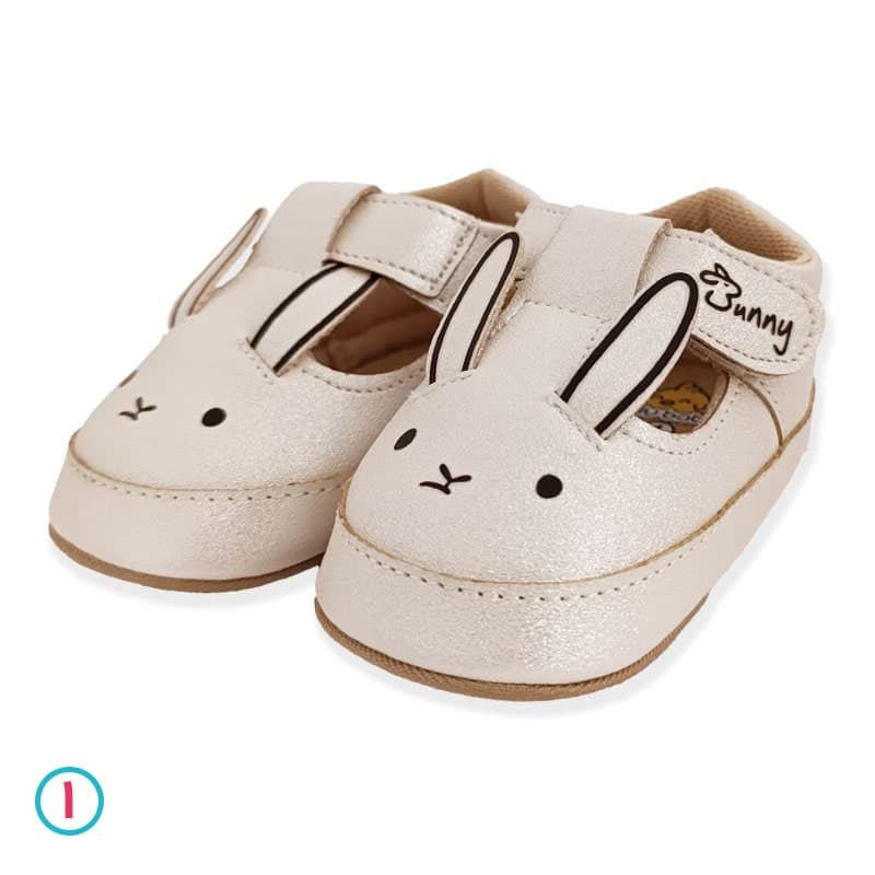 کفش نوزادی چسبکی دخترانه طرح خرگوش شاین سفید نیلو بیبی Nilu Baby — تصویر ۴