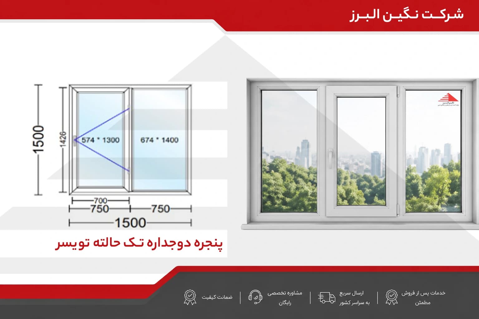 پنجره دوجداره تک حالته تویسر — تصویر ۲