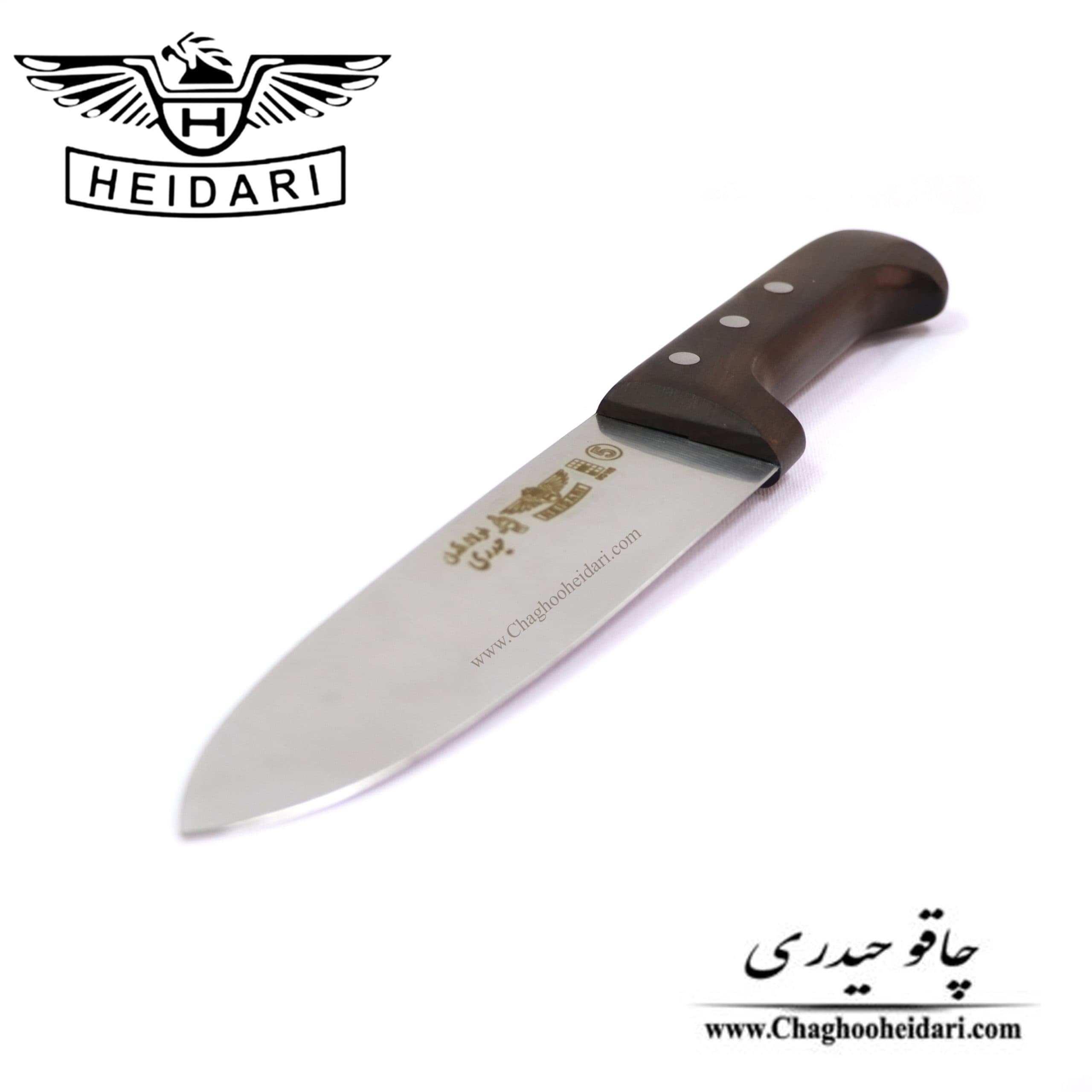 کارد سلاخی حیدری سایز 5 چوب آفریقا — تصویر ۸