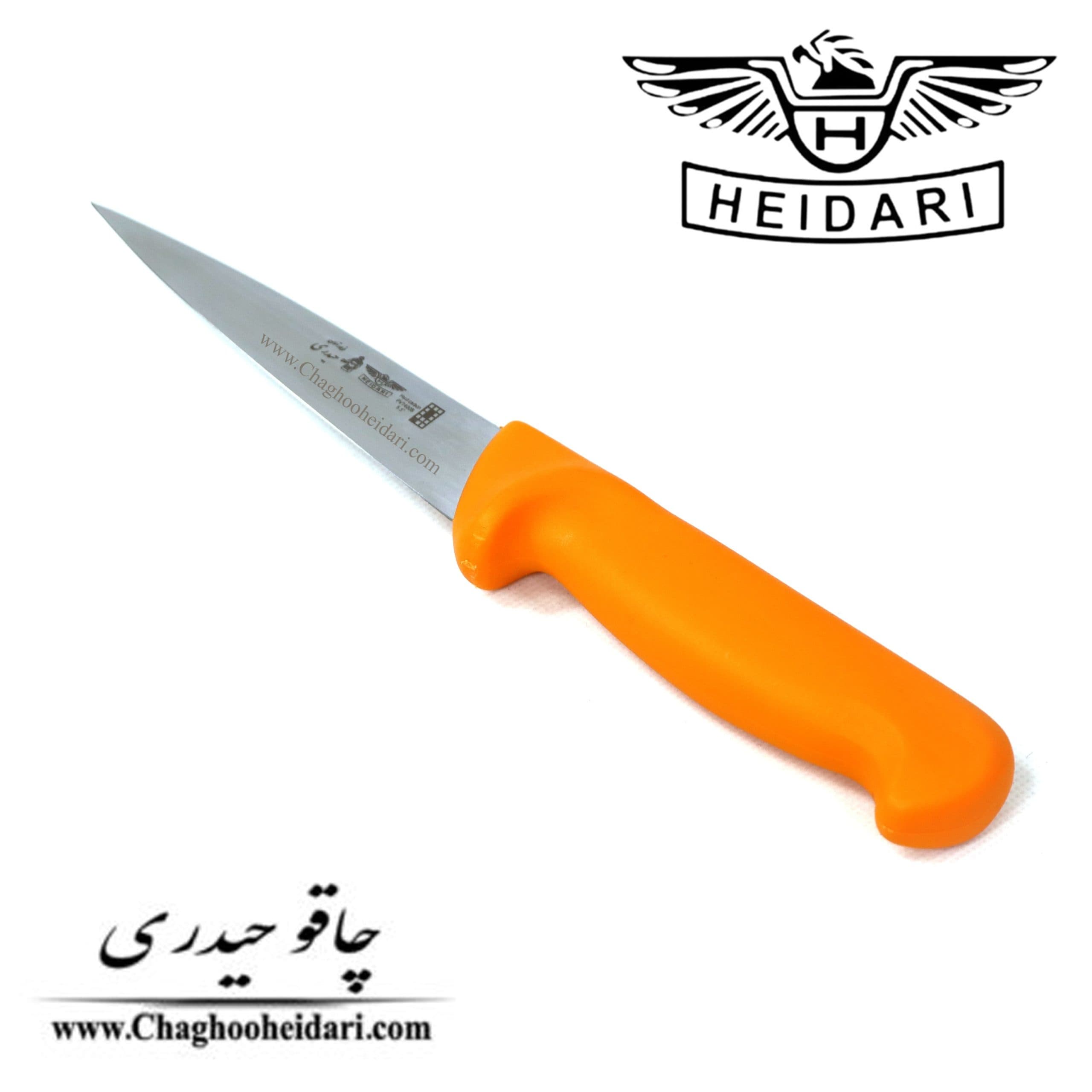 چاقو بیخصی فولاد آلمان حیدری نارنجی