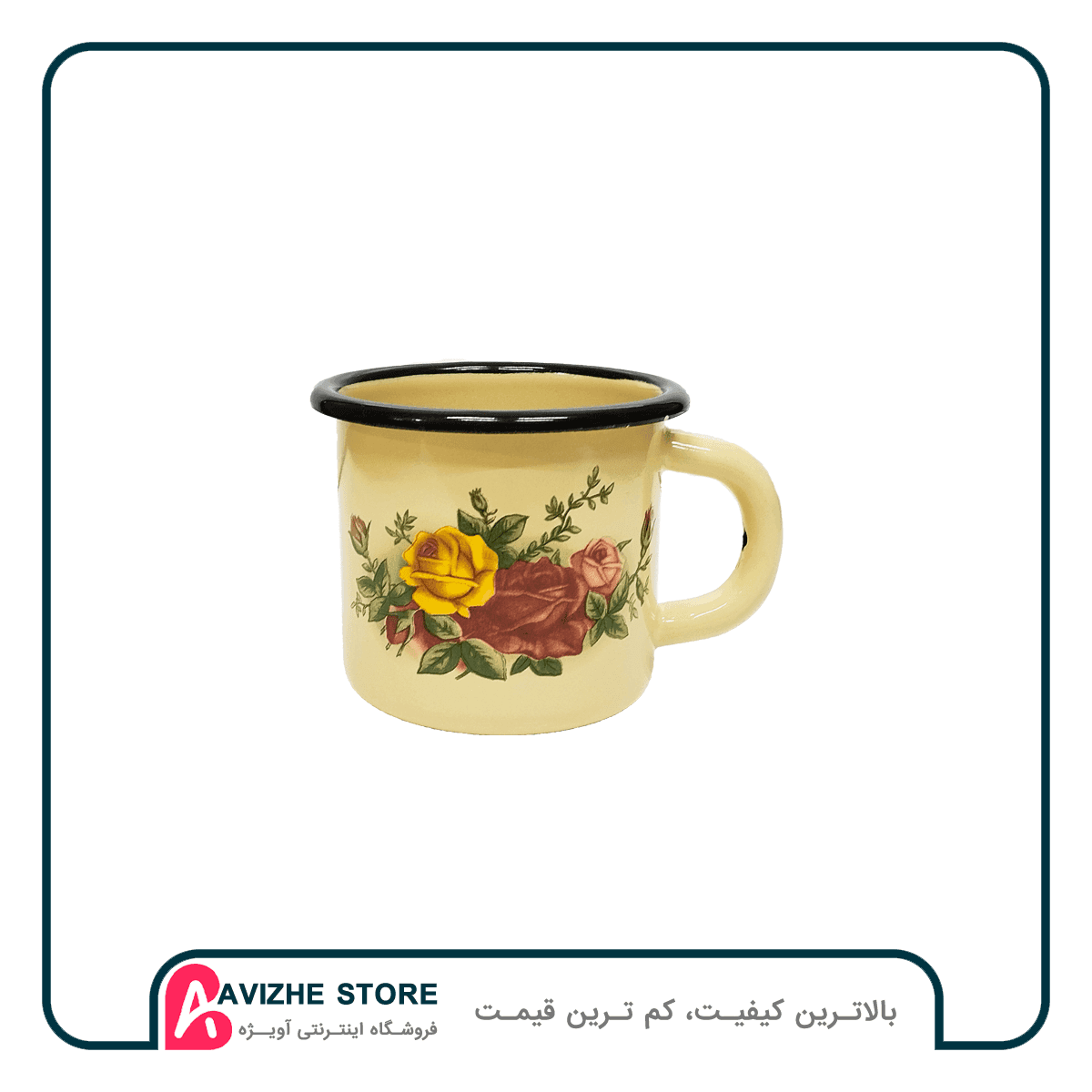ماگ لعابی 250 cc گل روسیه