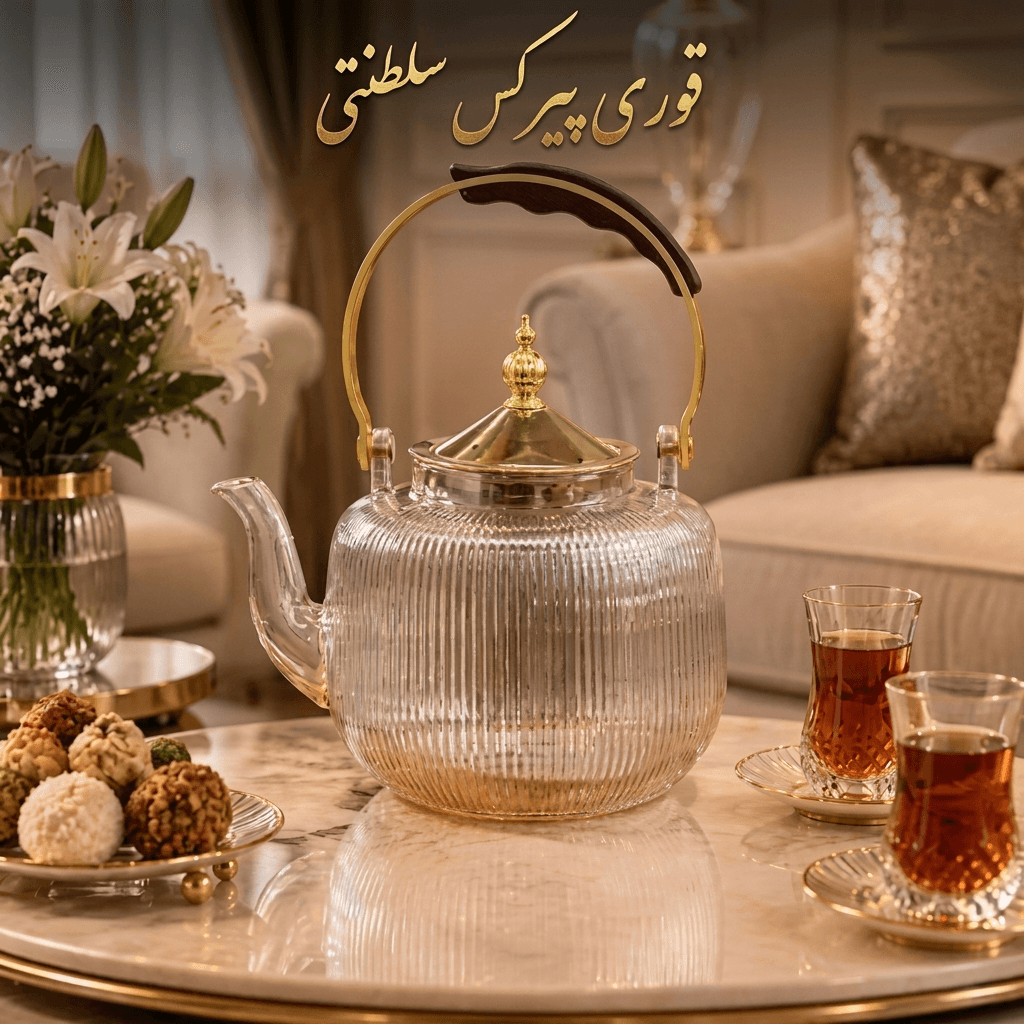 قوری پیرکس سلطنتی جدید طلایی — تصویر ۳