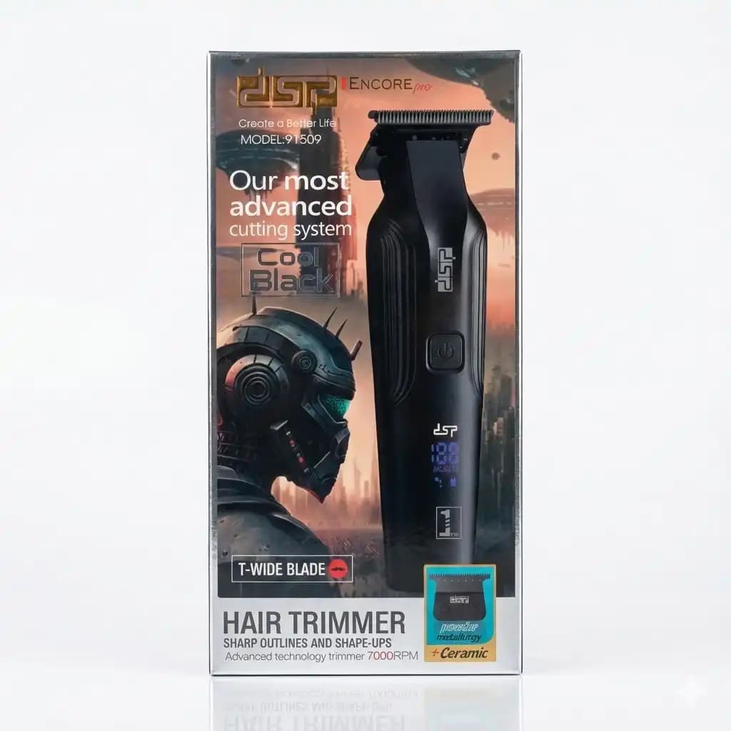 ماشین اصلاح DSP 91509 | تیغه T-Wide سرامیکی و موتور 7000 دور (مشکی) — تصویر ۸