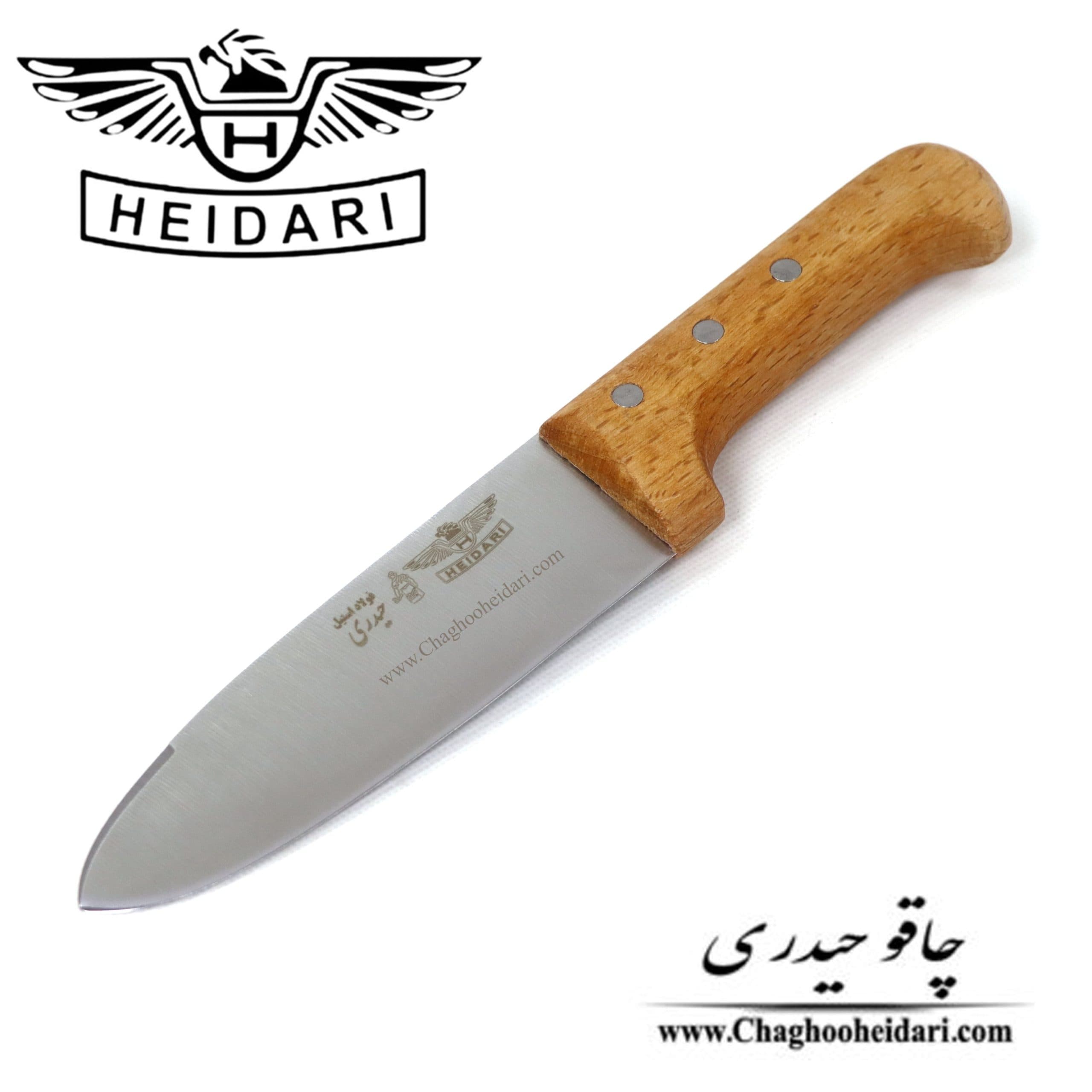چاقو سلاخی حیدری دسته چوب — تصویر ۴