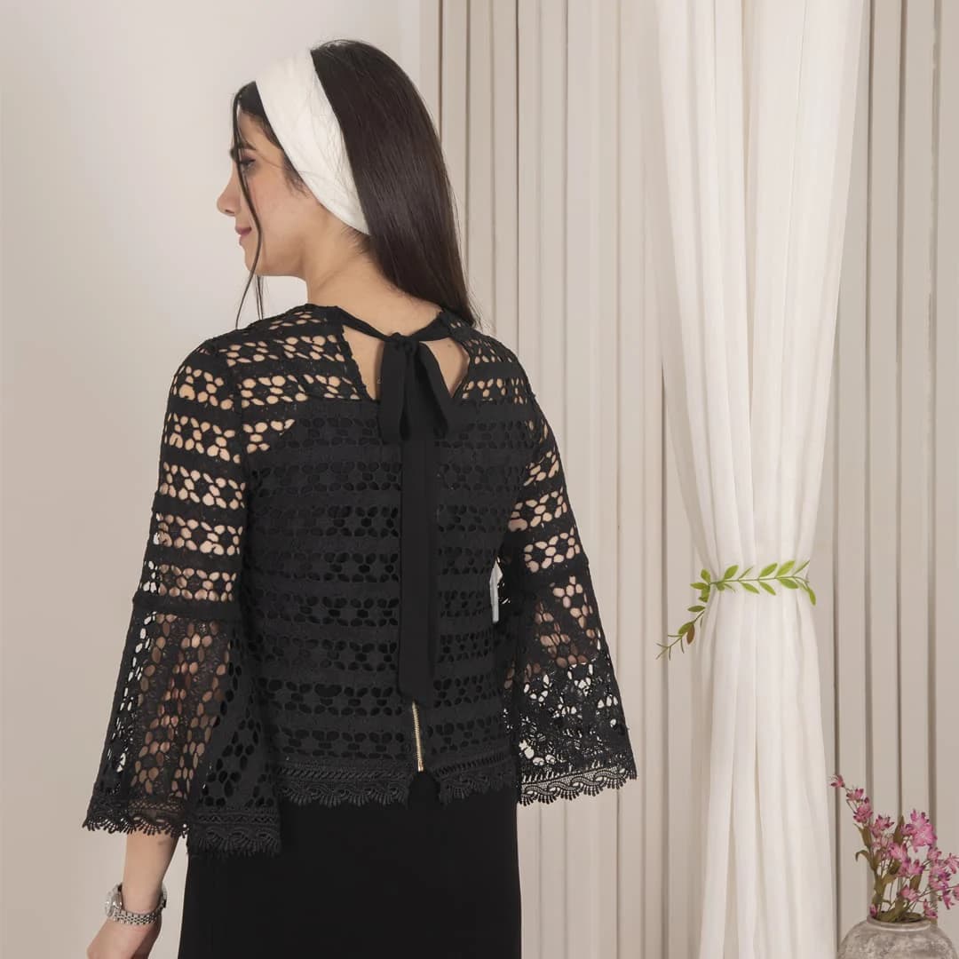 نیم تنه گیپور دوتیکه نوار دانتل TAFFETA — تصویر ۱۱
