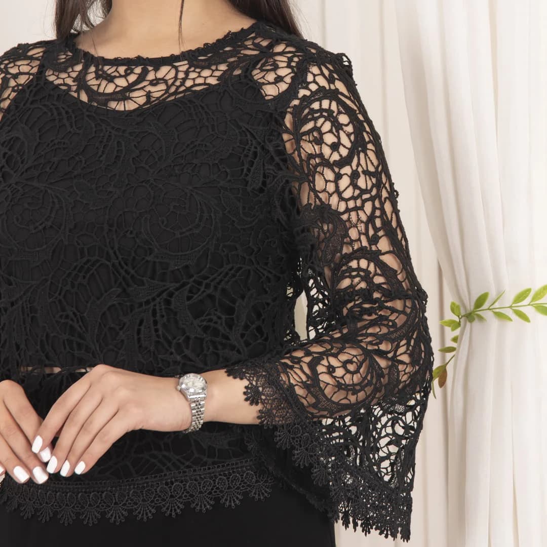 نیم تنه گیپور دوتیکه نوار دانتل TAFFETA — تصویر ۱۰