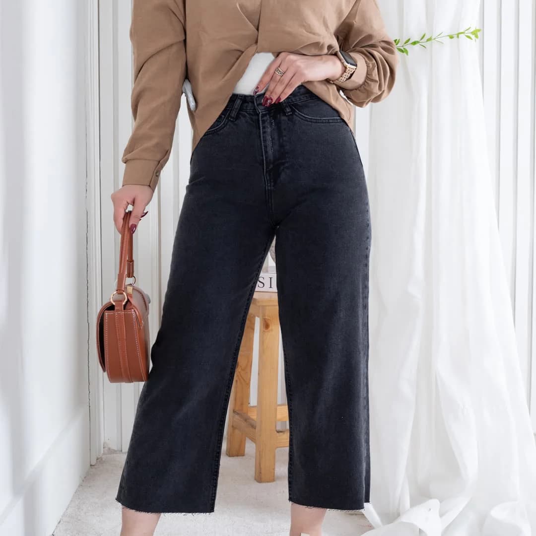 شلوار جین دخترونه رگولار پلاس دمپا کات ZARA 19600 — تصویر ۳