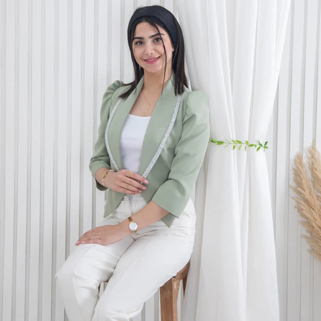 کراپ کت مازراتی نگین دار MAHYA — تصویر ۱۱