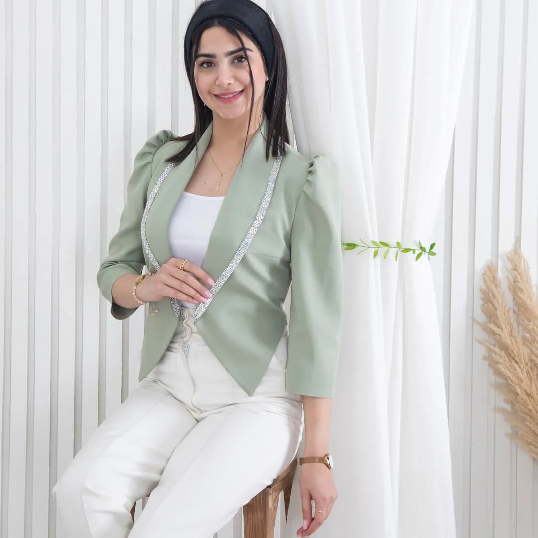کراپ کت مازراتی نگین دار MAHYA — تصویر ۴