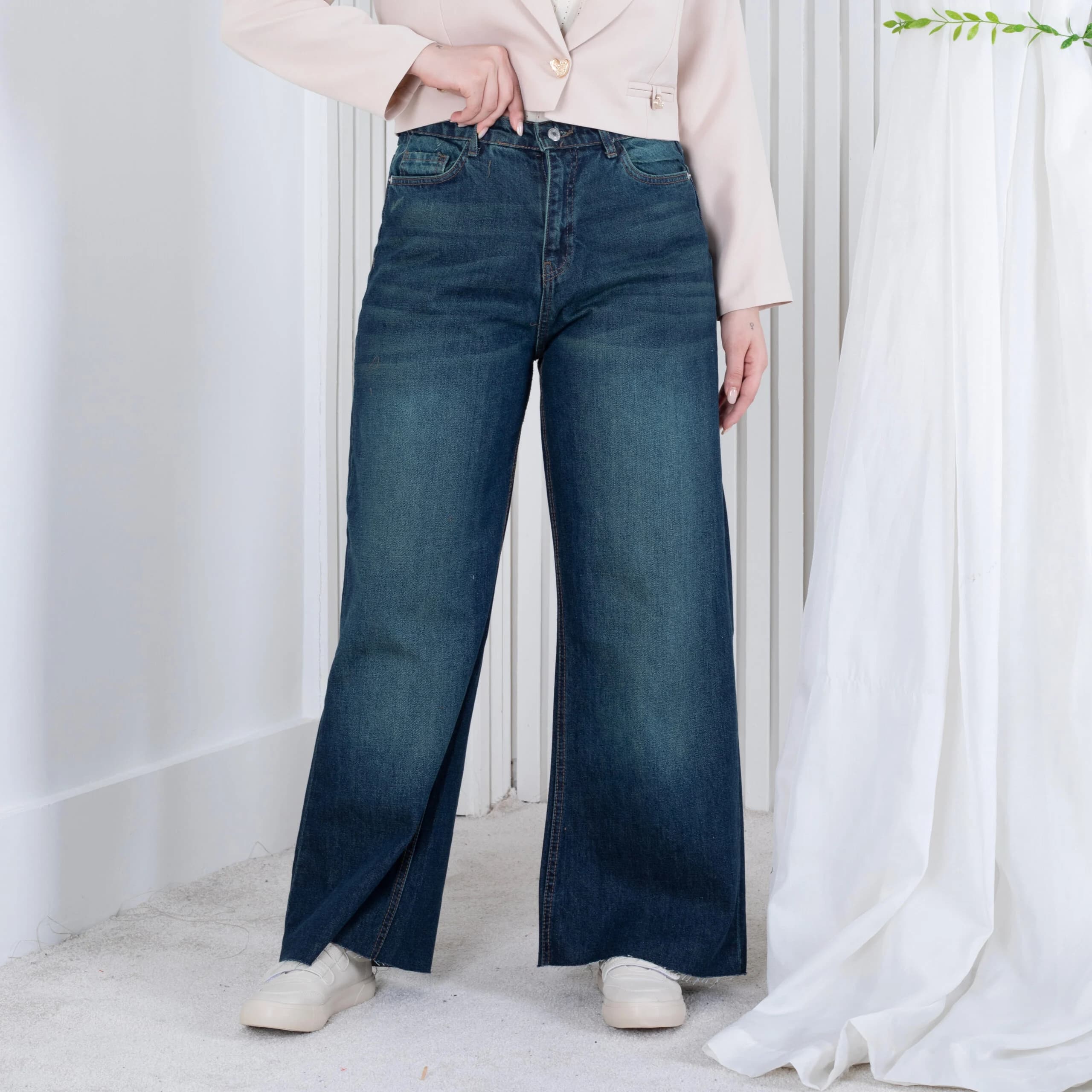 شلوار جین دخترونه بگ دمپا کات ZARA 19386 — تصویر ۳