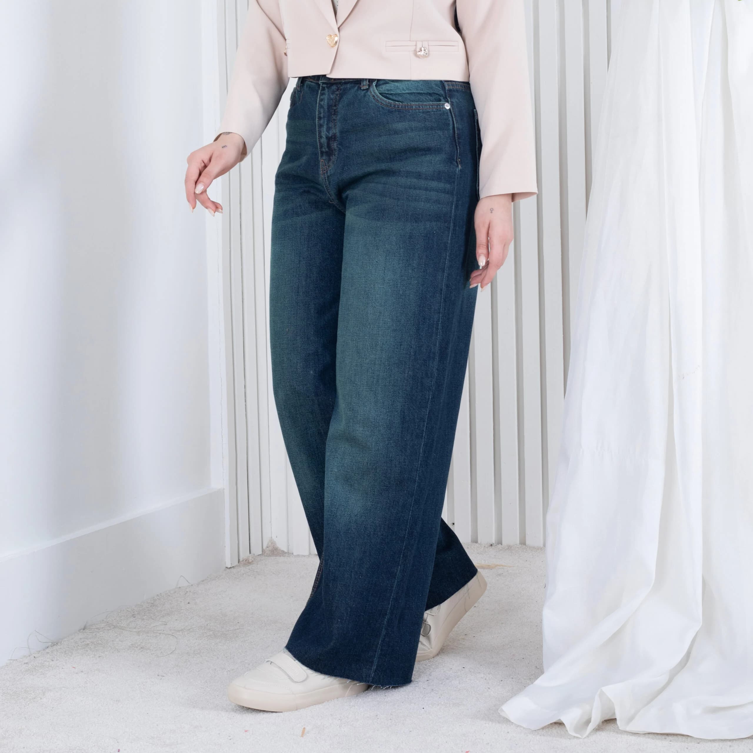 شلوار جین دخترونه بگ دمپا کات ZARA 19386 — تصویر ۴