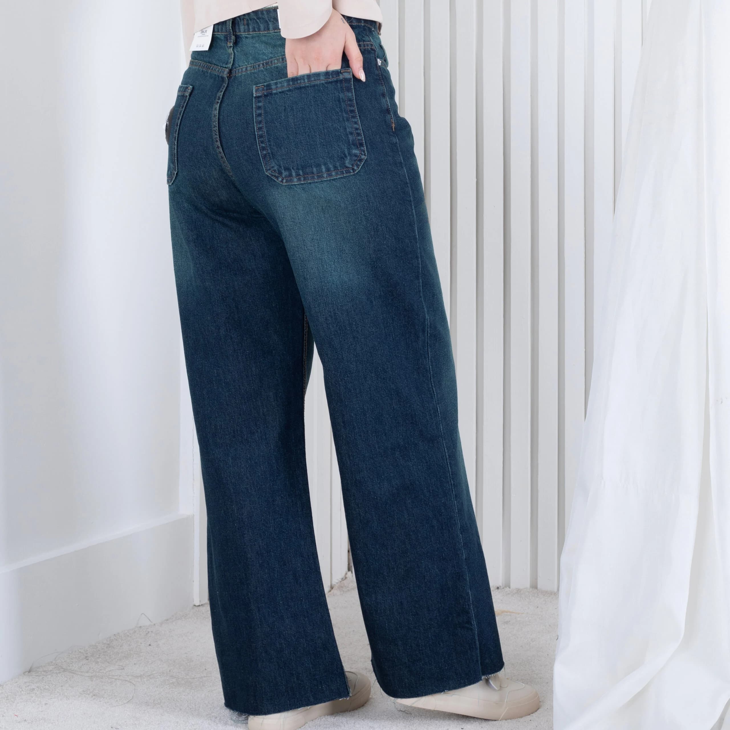 شلوار جین دخترونه بگ دمپا کات ZARA 19386 — تصویر ۲