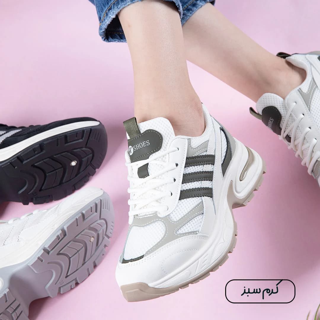 کتونی دخترانه خارجی سه خط K SHOES — تصویر ۴