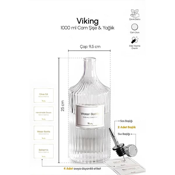 بطری شیشه ای چندکاره PEROTTI مدل VIKING روغن ریز — تصویر ۵