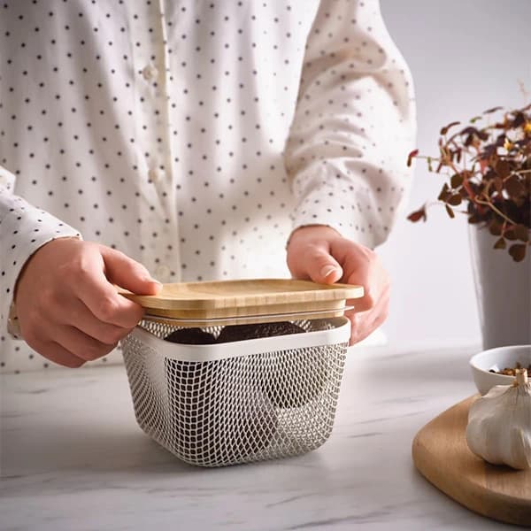 سبد فلزی مربعی ایکیا مدل IKEA 365+ درب دار و بدون درب 2 رنگ — تصویر ۶
