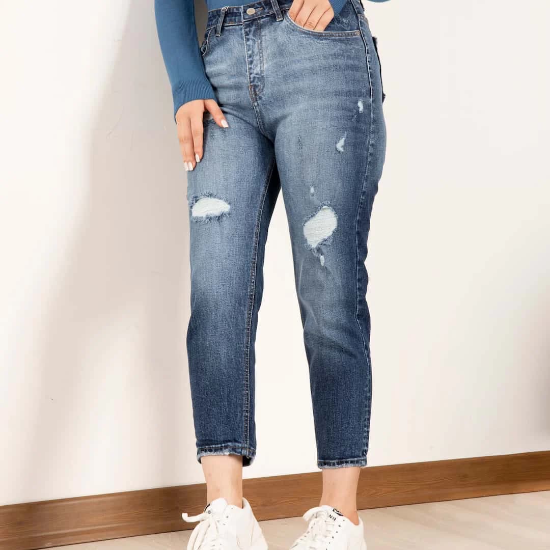 شلوارجین دخترونه مام فیت 13542 ZARA