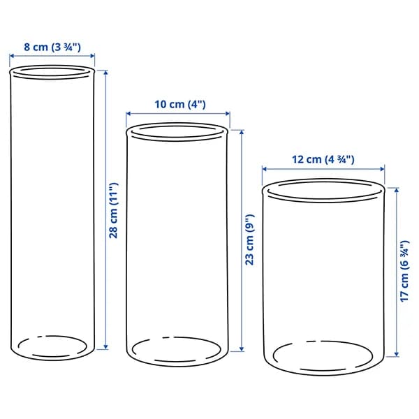 گلدان شمعدان ایکیا مدل CYLINDER ست 3 عددی — تصویر ۵