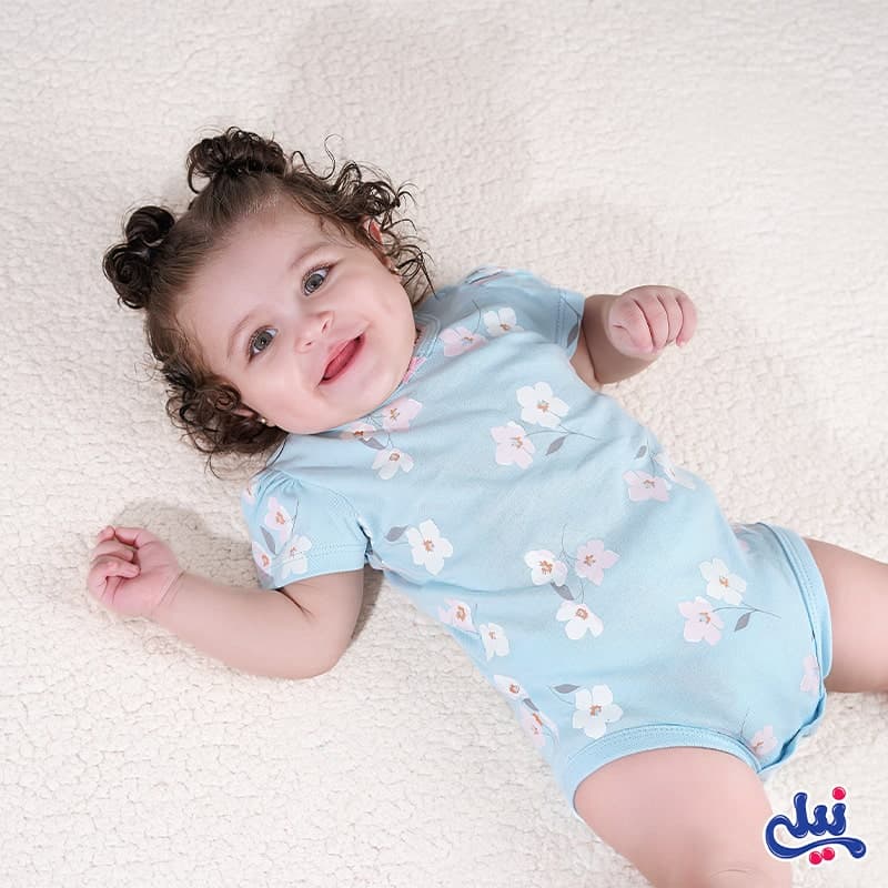 لباس زیر دکمه دار (بادی) آستین کوتاه نوزاد دخترانه طرح لاولی نیلی Nili Lovely — تصویر ۲
