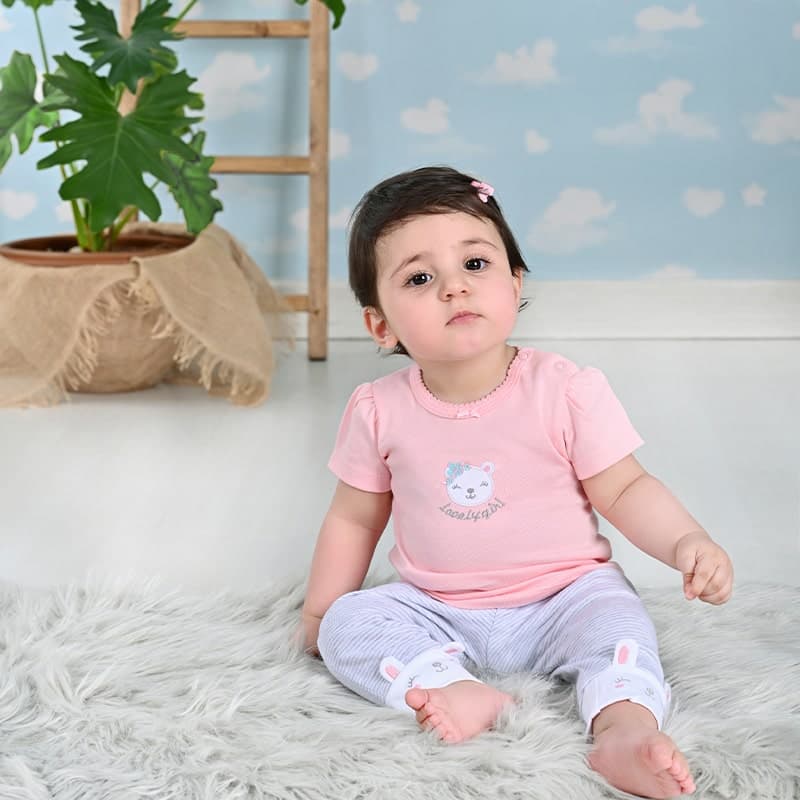 بلوز آستین کوتاه (تیشرت) نوزاد دخترانه طرح لاولی نیلی Nili Lovely — تصویر ۱۱