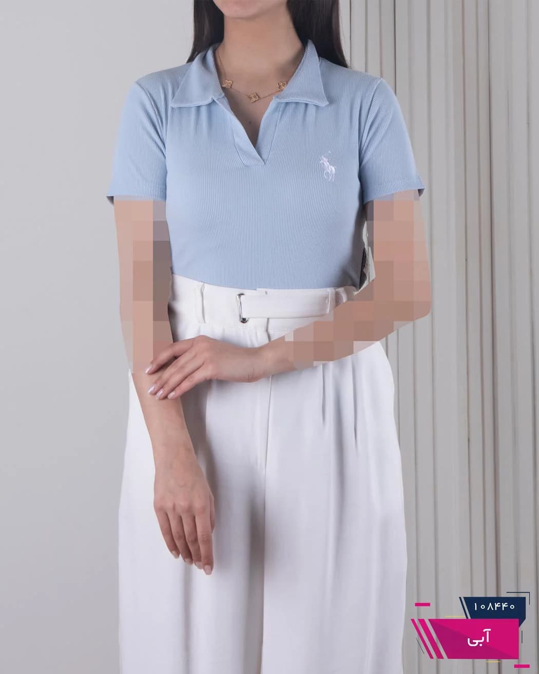 پلوشرت زنونه کبریتی گلدوزی ELSA/POLO — تصویر ۸