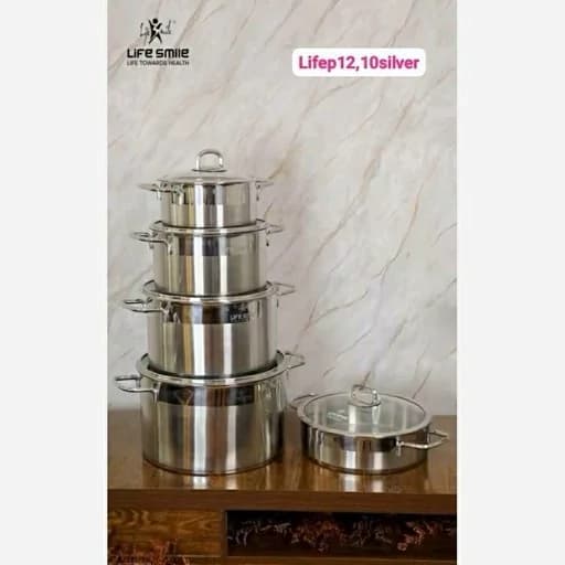 سرویس قابلمه استیل لایف اسمایل مدل LIFEP12-10SILVER(اصل) — تصویر ۶