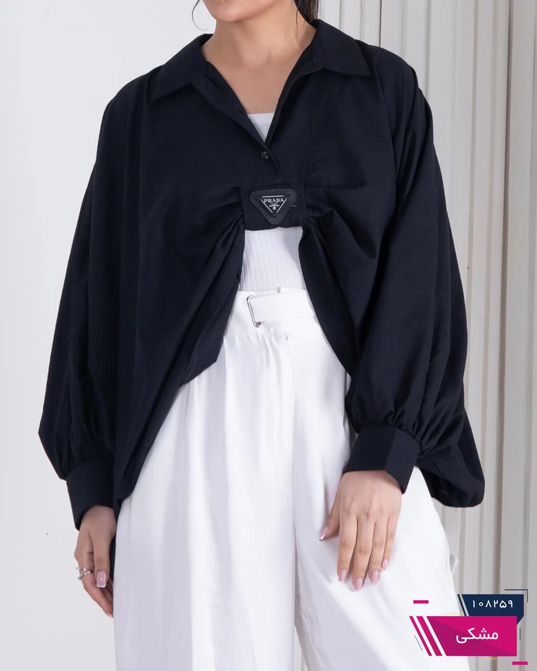 کراپ شومیز خفاشی OXEGEN/PRADA — تصویر ۶
