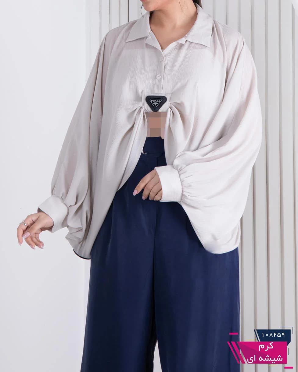 کراپ شومیز خفاشی OXEGEN/PRADA — تصویر ۵