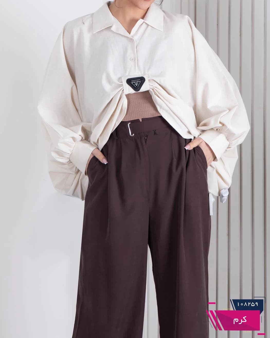 کراپ شومیز خفاشی OXEGEN/PRADA — تصویر ۸