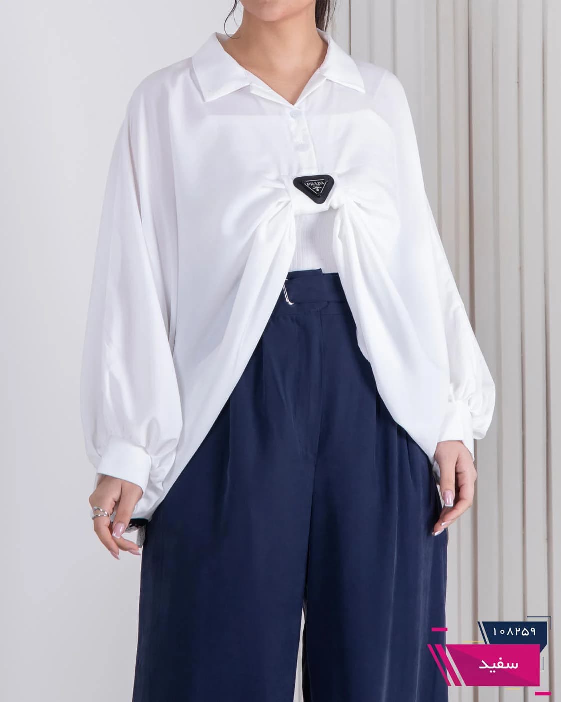 کراپ شومیز خفاشی OXEGEN/PRADA — تصویر ۴