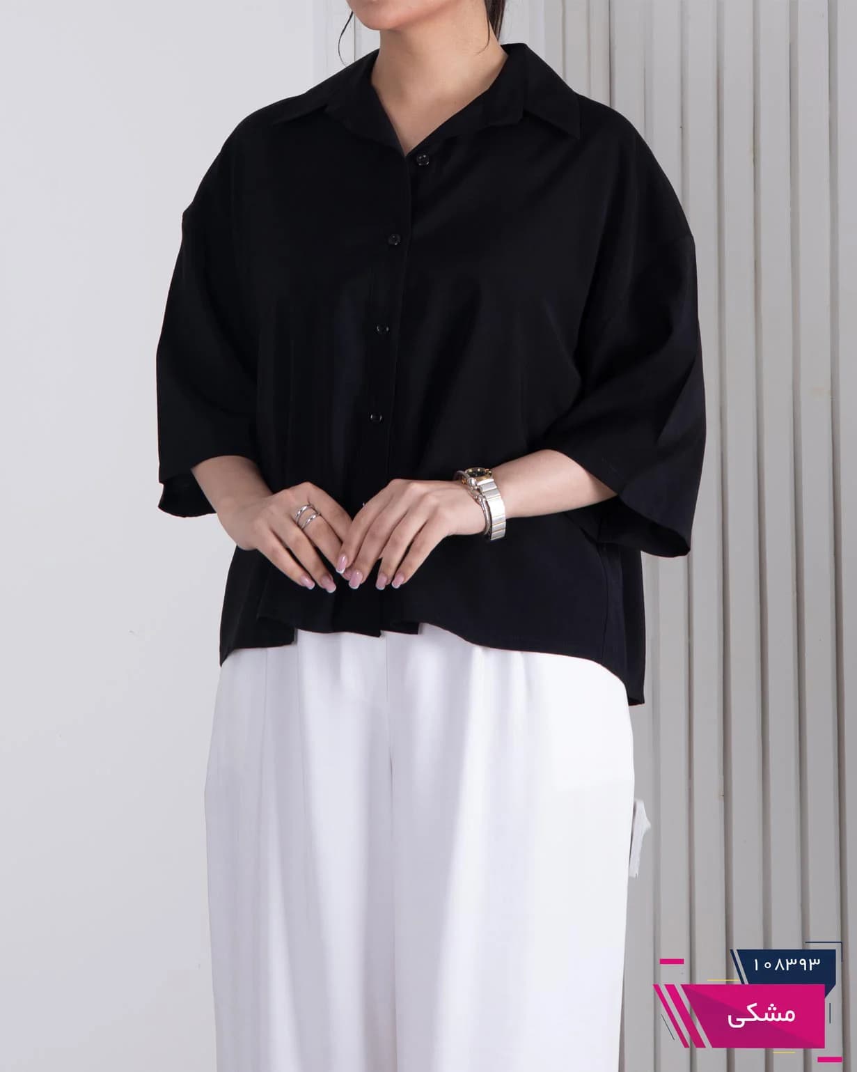 شومیز زنونه پری اسلپ باکسی WHITE — تصویر ۵