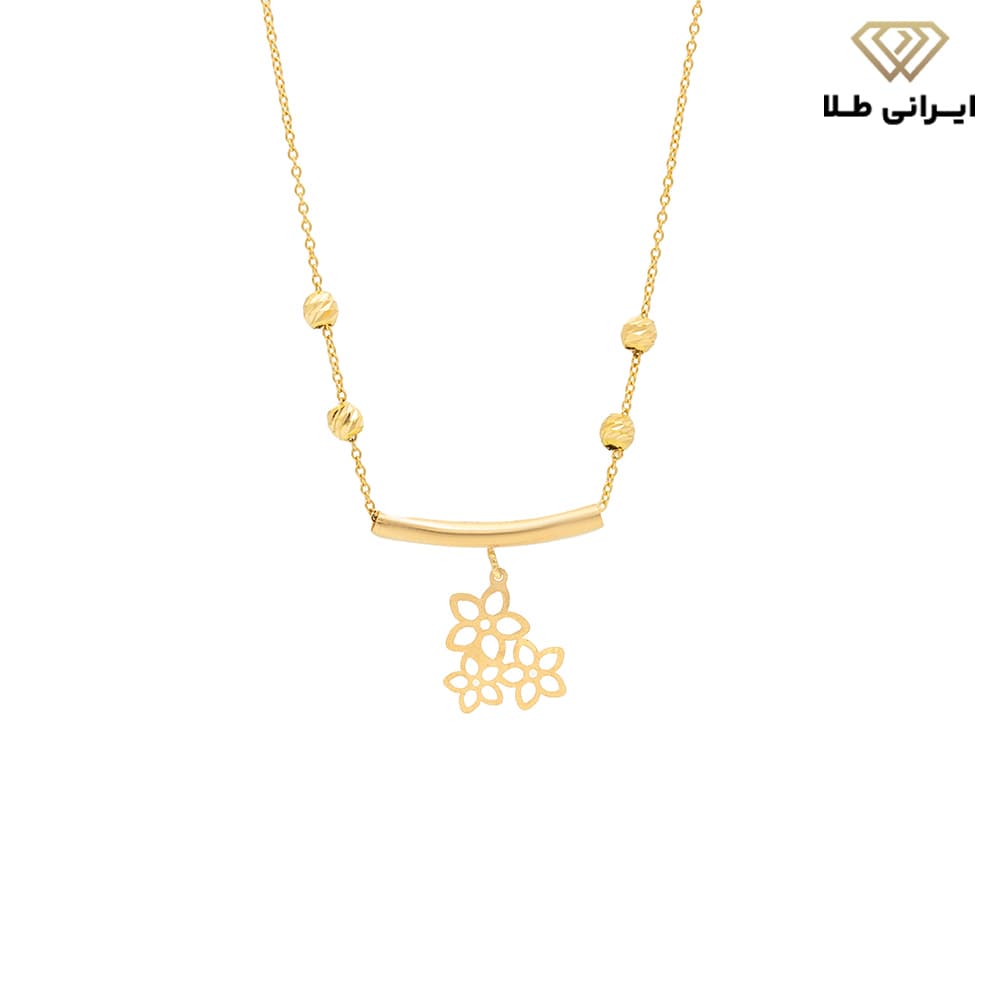 گردنبند طلا زنانه طرح گل — تصویر ۳