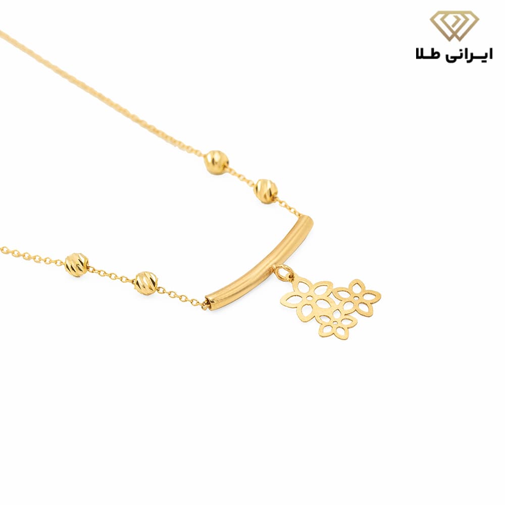 گردنبند طلا زنانه طرح گل — تصویر ۴