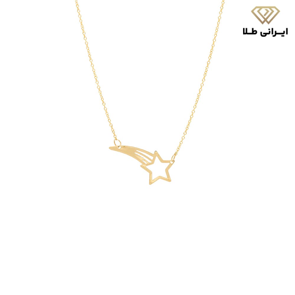 گردنبند طلا زنانه مدل ستاره دنباله دار
